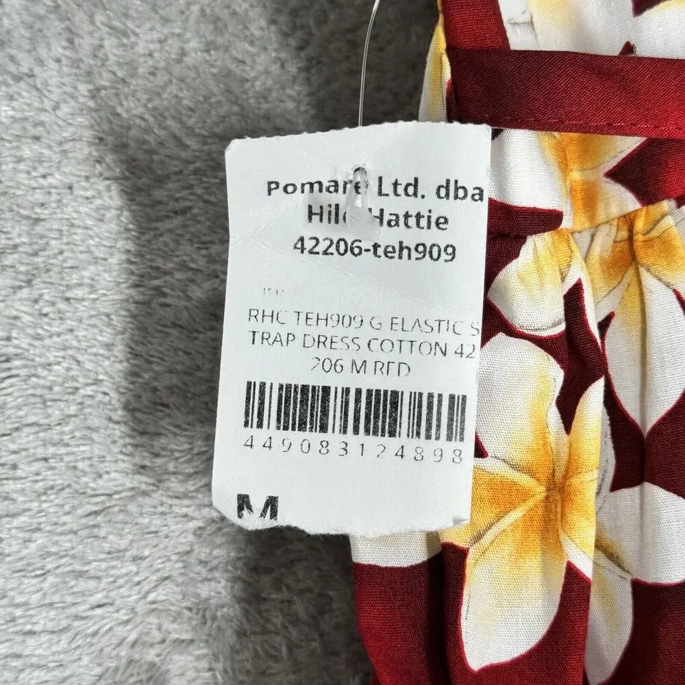 Royal Hawaiian Creations Dress Girl Medium (4) Red Yellow Floral Cruise Vacation